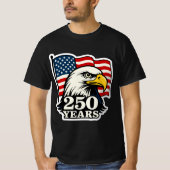 250 jaar Patriottische adelaar en vlag ontwerp T-shirt (Voorkant)
