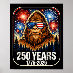 250 Jaar Patriottische Bigfoot 1776-2026 250ste Poster