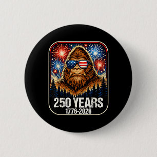 250 Jaar Patriottische Bigfoot 1776-2026 250ste Ronde Button 5,7 Cm
