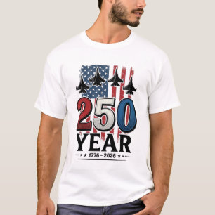 250 Jaar Patriottische Jet Vintage Gravure Shirt D