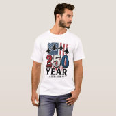 250 Jaar Patriottische Jet Vintage Gravure Shirt D (Voorkant volledig)