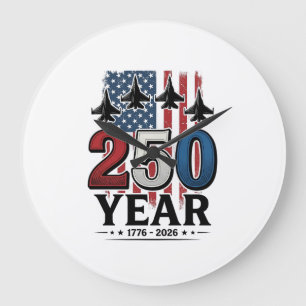 250 Jaar Patriottische Jet Vintage Gravure Shirt D Grote Klok