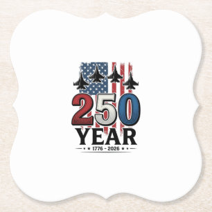 250 Jaar Patriottische Jet Vintage Gravure Shirt D Kartonnen Onderzetters