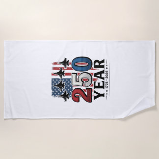 250 Jaar Patriottische Jet Vintage Gravure Shirt D Strandlaken