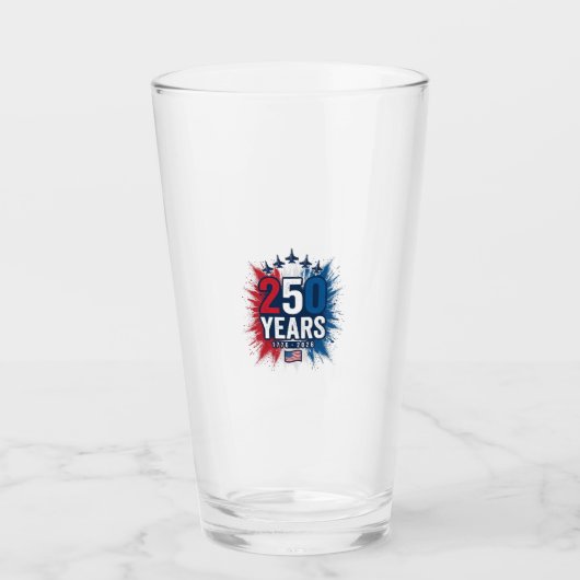 250 Jaar Patriottische Jets Herdenkings Vector Des Glas (Voorkant)