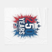 250 Jaar Patriottische Jets Verjaardags Vector Ont Fleece Deken (Voorkant (Horizontaal))