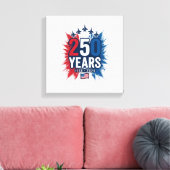 250 Jaar Patriottische Jets Verjaardags Vectorontw Canvas Afdruk (Insitu (Woonkamer))