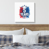 250 Jaar Patriottische Jets Verjaardags Vectorontw Canvas Afdruk (Insitu (Slaapkamer))