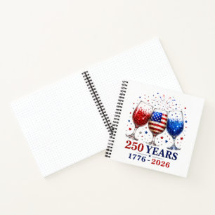 250 Jaar Patriottische Wijn Glas Viering Notitieboek