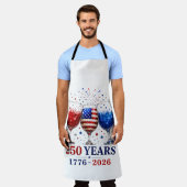 250 Jaar Patriottische Wijn Glas Viering Schort (Gedragen)