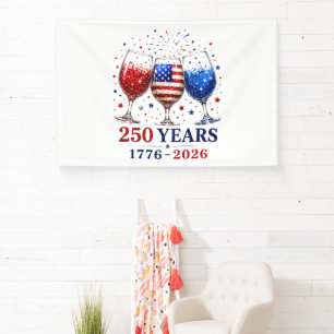 250 Jaar Patriottische Wijn Glas Viering Spandoek