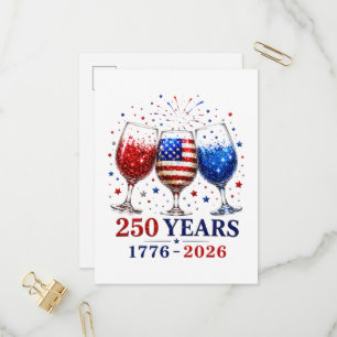 250 Jaar Patriottische Wijn Glas Viering Uitnodiging Briefkaart