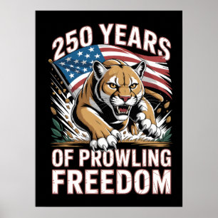 250 Jaar Rondsluipende Vrijheid Puma Kunst Poster