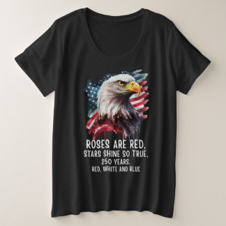 250 Jaar Rood Wit & Blauw Patriotisch Grote Maat T-shirt
