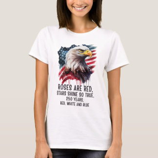 250 Jaar Rood Wit & Blauw Patriotisch T-shirt