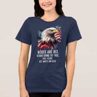 250 Jaar Rood Wit & Blauw Patriotisch Tri-Blend Shirt