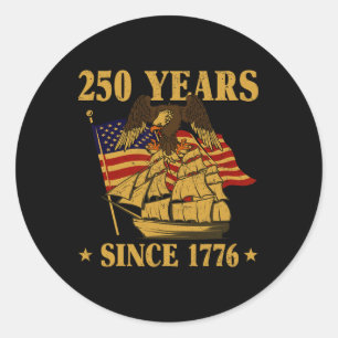 250 Jaar Sinds 1776 Patriottische Adelaar Amerikaa Ronde Sticker