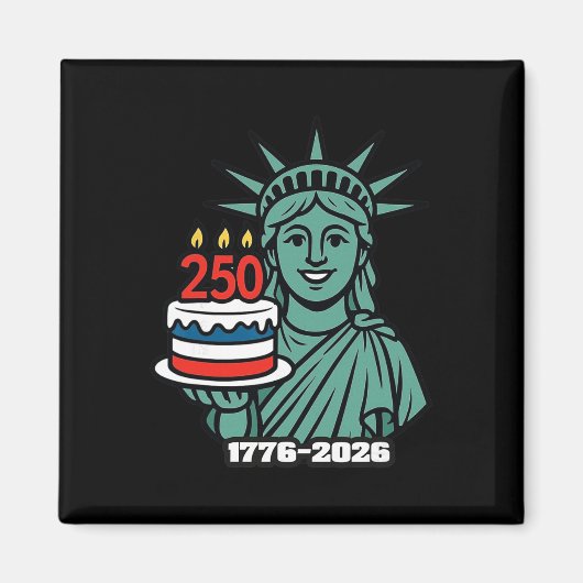 250 Jaar Standbeeld Vrijheid 1776-2026 250e 4e Van Magneet (Voorkant)