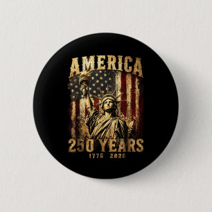 250 Jaar Standbeeld Vrijheid 250e Verjaardag 4e Ronde Button 5,7 Cm