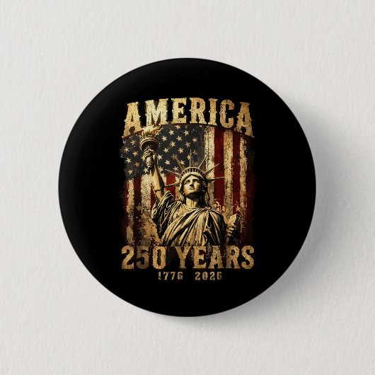 250 Jaar Standbeeld Vrijheid 250e Verjaardag 4e Ronde Button 5,7 Cm (Voorkant)