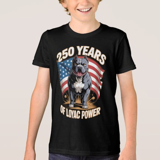 250 Jaar trouwe krag Pitbull Tri-Blend Shirt (Voorkant)