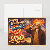 250 Jaar Uitmuntendheid Benjamin Franklin VS Briefkaart (Voorkant / Achterkant)