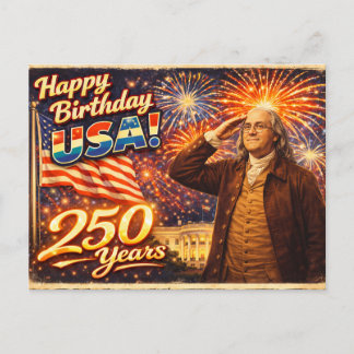 250 Jaar Uitmuntendheid Benjamin Franklin VS  Briefkaart