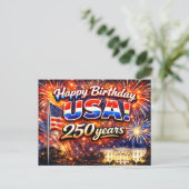250 Jaar Uitmuntendheid Vierde Juli Liefde Briefkaart (Staand voorkant)