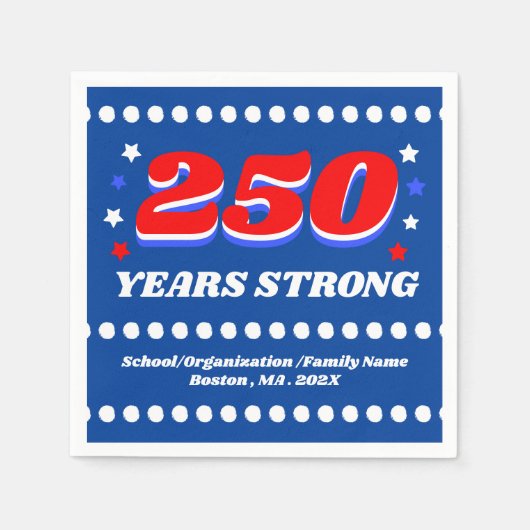250 Jaar USA Aangepaste Patriottische Servet (Voorkant)