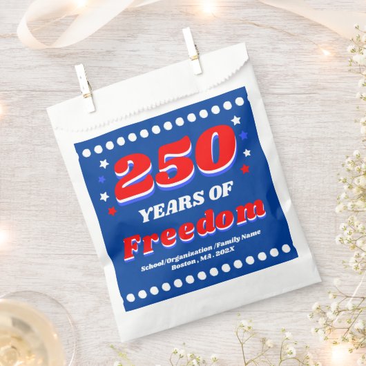 250 Jaar USA Feest – Aanpasbaar Bedankzakje (Geknipt)