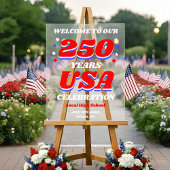 250 Jaar USA Herdenkingswelkom Acryl Bord
