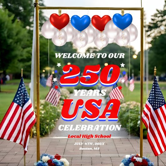 250 Jaar USA Herdenkingswelkom Acryl Bord