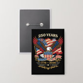 250 Jaar USA Patriottische Adelaar Ontwerp Button (Voorkant / Achterkant)