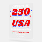 250 Jaar USA Vrijheidsviering Acryl Bord (Hoek)