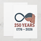 250 Jaar Verjaardag 1776-2026 USA Patriottisch  Aankondiging (Voorkant / Achterkant)