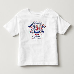 250 Jaar vieren Patriotische Vlinder Thema Kinder Shirts