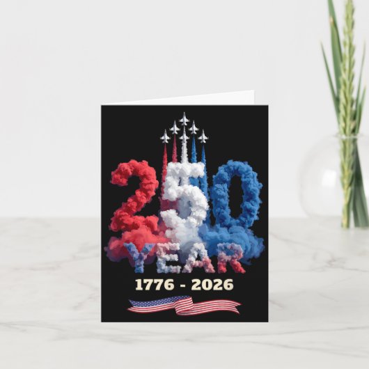 250 Jaar Viering 1776 2026 Amerika Trots 4e Kaart (Voorkant)