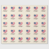 250 Jaar Vlag Hart 1776 2026 250e 4 juli Cadeaupapier (Vlak)