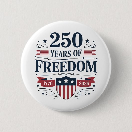 250 Jaar Vrijheid 1776 2026 250e 4 juli Ronde Button 5,7 Cm (Voorkant)