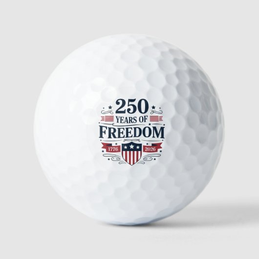 250 Jaar Vrijheid 1776 2026 250ste 4de Juli Golfballen (Voorkant)
