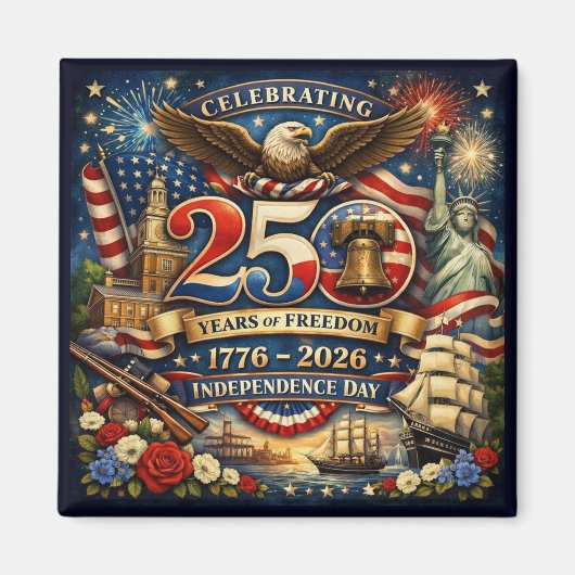 250 jaar vrijheid (1776–2026) magneet (Voorkant)
