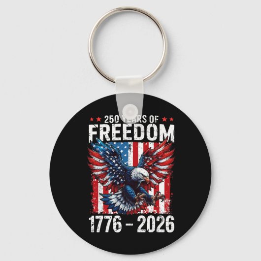 250 Jaar Vrijheid 1776 2026 Patriottische Ld Eagle Sleutelhanger (Voorkant)