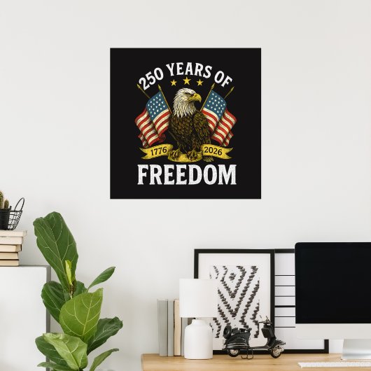 250 Jaar Vrijheid 1776 2026 Steenarend Poster (Thuiskantoor)