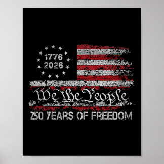 250 Jaar Vrijheid 1776 2026 Usa Vlag 250e Verjaard Poster
