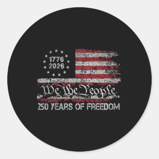 250 Jaar Vrijheid 1776 2026 Usa Vlag 250e Verjaard Ronde Sticker