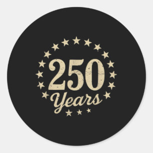 250 jaar Vrijheid 250ste Jubileum VS Vlag 4t Ronde Sticker