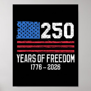 250 Jaar Vrijheid 250ste Verjaardag Amerika Vlag D Poster