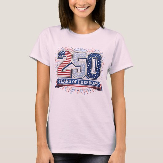250 Jaar Vrijheid 4 juli T-shirt (Voorkant)