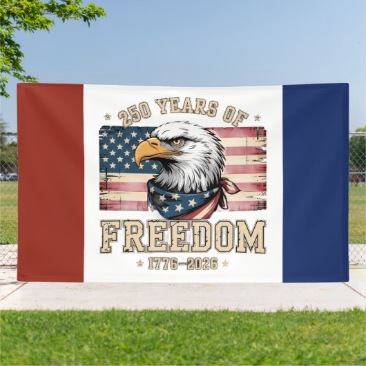 250 Jaar Vrijheid – Amerikaanse Semiquincentennial Spandoek (Buitenkant)