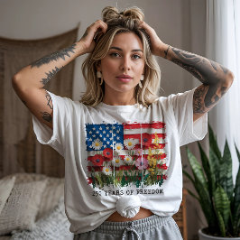 250 Jaar Vrijheid Bloemig T-shirt